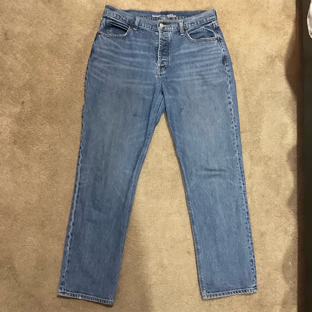 Denim Jeans, old navy, slouchy straight, size: 8